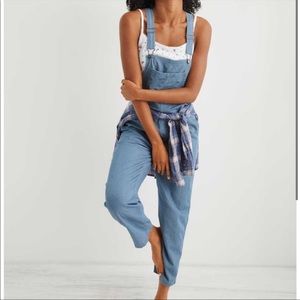 NWT aerie striped railroad overalls